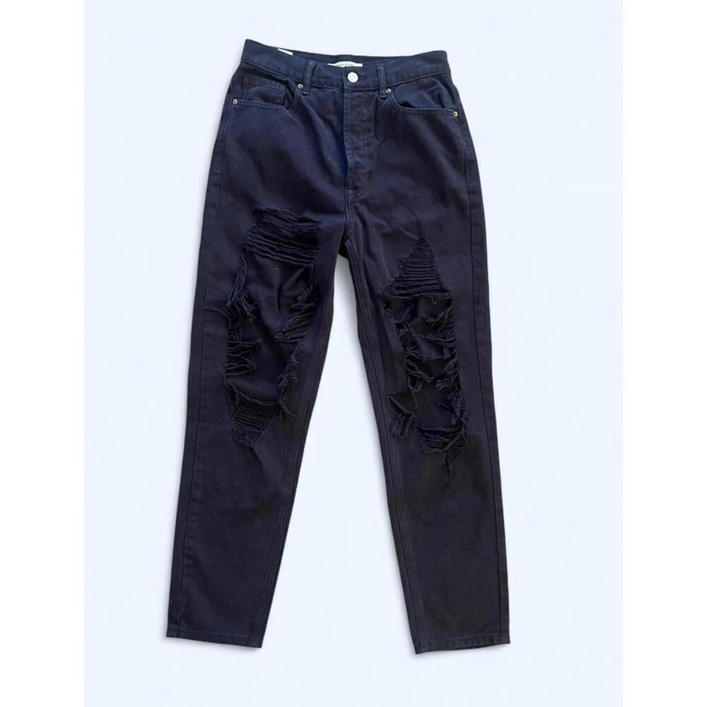 Vintage Black Pac Sun distressed straight denim jeans Size 27 waist